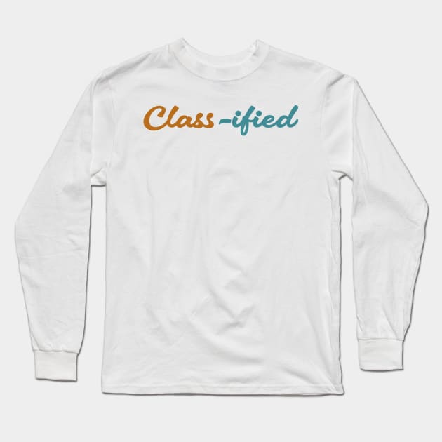 Classified retro 80s design Long Sleeve T-Shirt by Blueberry Pie 